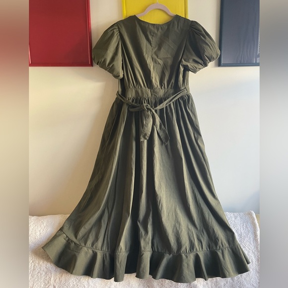 Green(army) Wrap Summer Dress - Picture 3 of 8